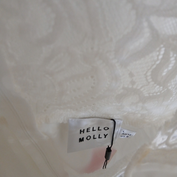 Hello Molly White Lace V-Neck Mini Romper Boho Sexy Romantic Bridal Resortwear - Picture 8 of 12